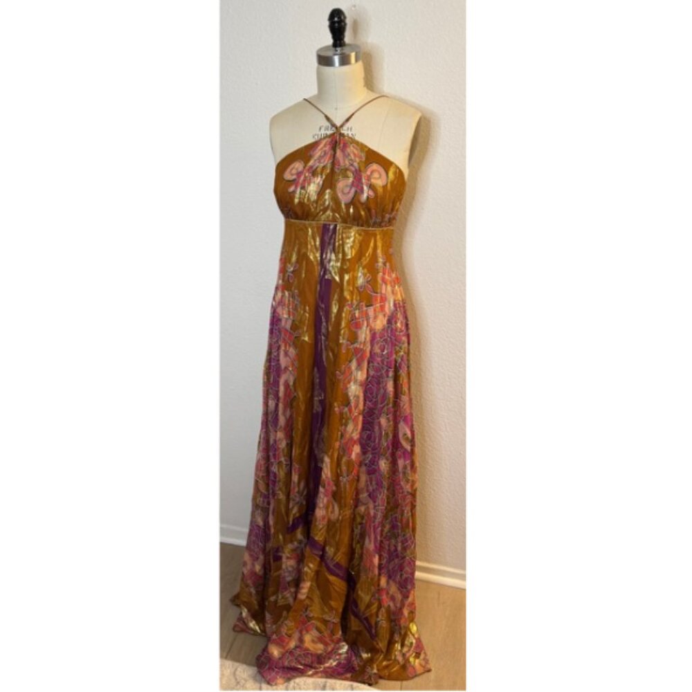 Nicole Miller Halter Metallic Gown
